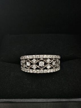 Diamond And 14k White Gold Anniversary Band - Size 8 - Kay Jewelers
